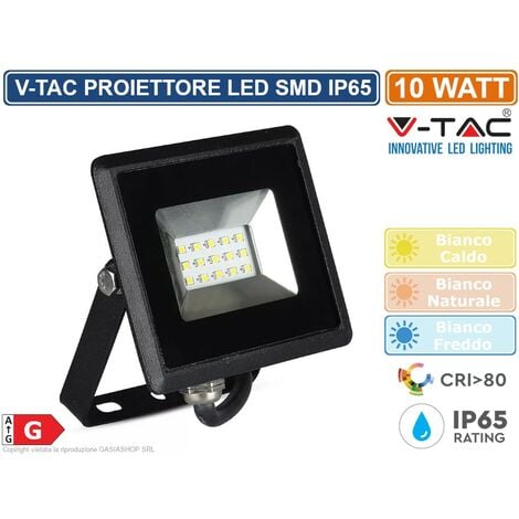 V-TAC VT-4011 E-SERIES FARO LED SMD 10W ULTRA SOTTILE DA ESTERNO COLORE NERO - SKU 5940 / 5941 / 5942 - Colore Luce: Bianco Naturale