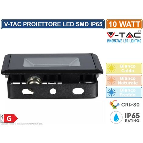 V-TAC VT-4011 E-SERIES FARO LED SMD 10W ULTRA SOTTILE DA ESTERNO COLORE NERO - SKU 5940 / 5941 / 5942 - Colore Luce: Bianco Naturale