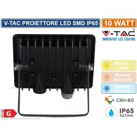 V-TAC VT-4011 E-SERIES FARO LED SMD 10W ULTRA SOTTILE DA ESTERNO COLORE NERO - SKU 5940 / 5941 / 5942 - Colore Luce: Bianco Naturale