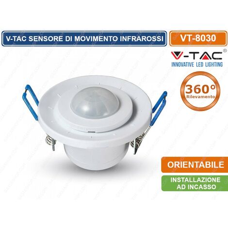 V-TAC VT-8030 SENSORE DI MOVIMENTO A INFRAROSSI PER LAMPADE LED - SKU 5091