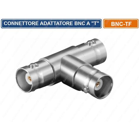 CONNETTORE ADATTATORE SDOPPIATORE BNC A "T" 3 CONNESSIONI FEMMINA CCTV DVR