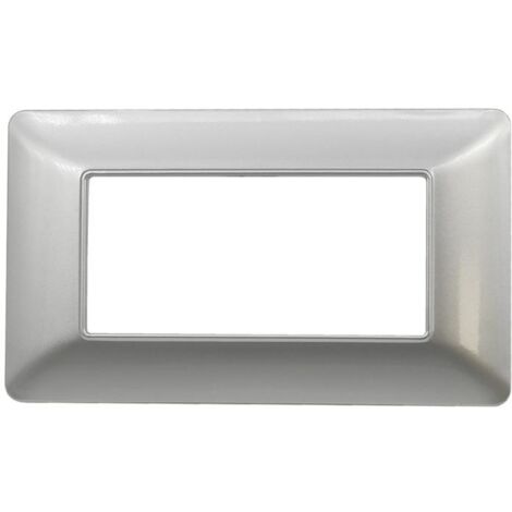 TOT Elettric T3 Placca 504 4 Moduli Silver Argento