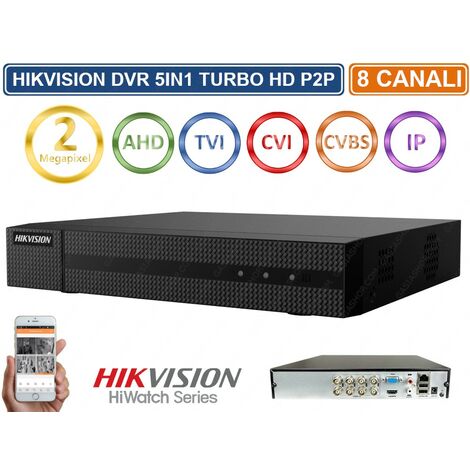 HIKVISION HWD-5108M DVR 5IN1 AHD CVI TVI CVBS IP 8 CH CANALI UTC 2 MPX TURBO HD - Capacità Hard Disk: Nessun Hard Disk (1/5)