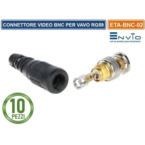 5 PEZZI CONNETTORE ADATTATORE BNC Spina Maschio Con Vite Cavo Coassiale RG59 - Foto 3