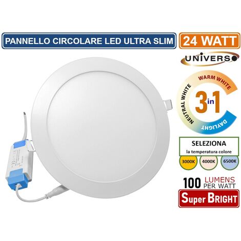 Faretto incasso SLIM tondo soffitto bianco Nikel 24w -4000K