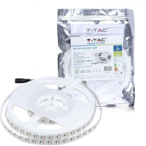 V-TAC VT-3014 STRISCIA LED 3014 MONOCOLORE 204 LED/METRO - BOBINA DA 5 METRI - SKU 2404 / 2405 / 2403 - Colore Luce: Bianco Freddo