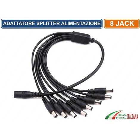SPLITTER SDOPPIATORE ALIMENTAZIONE DC5.5MM CAVO Y 8 USCITE 1 INGRESSO (1/2)