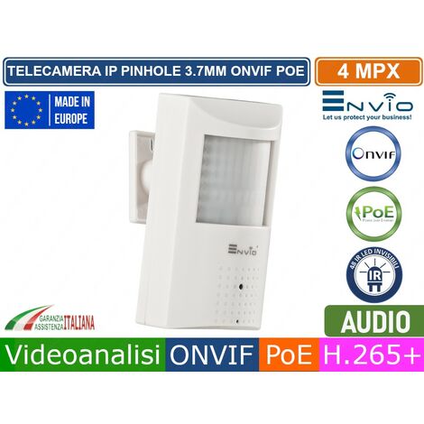 TELECAMERA FINTO PIR IP 4MP 3.7MM VIDEOANALISI E HUMAN DETECT ONVIF POE 48 IR LED INVISIBILI