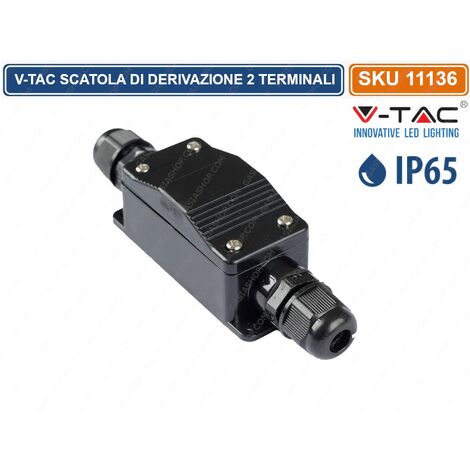 V-TAC SCATOLA DI DERIVAZIONE CON 2 TERMINALI IP65 - SKU 11136