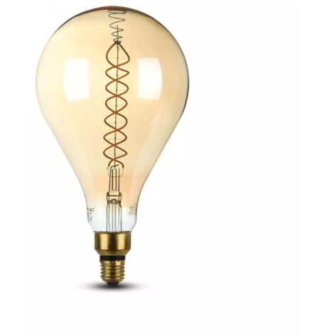 V-TAC VT-2138D LAMPADINA E27 FILAMENTO LED A DOPPIA SPIRALE 8W BULB A160 CON VETRO AMBRATO DIMMERABILE - SKU 7461