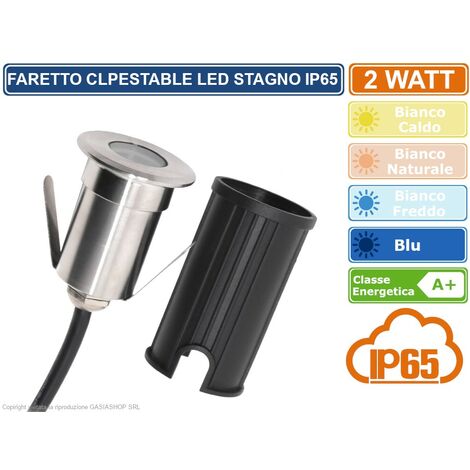 FARETTO LED INCASSO SEGNAPASSO CALPESTABILE DA INTERRAMENTO 2W IP65 LUCE CALDA FREDDA NATURALE BLU - Colore Luce: Bianco Freddo
