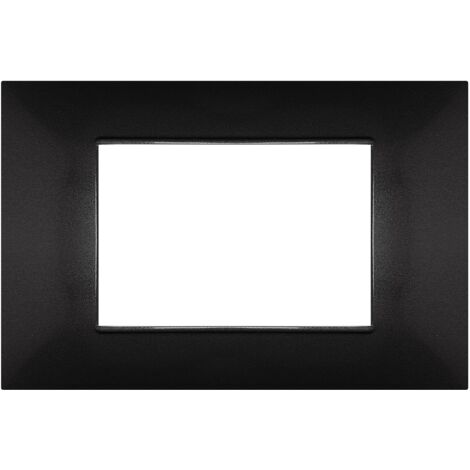PLACCA IN TECNOPOLIMERO NERA METALLIZZATA COMPATIBILE CON SERIE VIMAR PLANA 2 - 3 - 4 - 7 MODULI - Numero Moduli: 7 moduli