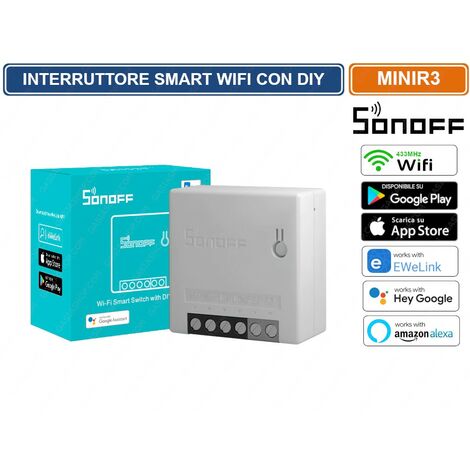 SONOFF MINIR2 INTERRUTTORE SMART WIFI 433MHZ CON DIY GESTIBILE DA