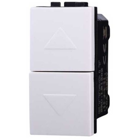 Ettroit Serie Space Pulsante Doppio Saliscendi Tapparella Bianco 1p 10A Compatibile Bticino Living LB1202 (1/2)