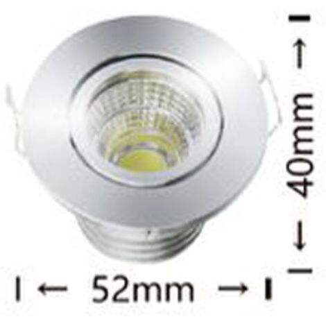 Faretto Faro LED 3W Punto Luce Incasso Rotondo  Alluminio Silver Luce Calda 3000K 220v P-45-AC