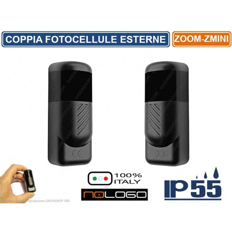 COPPIA DI FOTOCELLULE DA PARETE SINCRONIZZATA MINIATURIZZATA ZOOM-ZMINI - FOTOCELLULA AUTOMAZIONE CANCELLO IP55