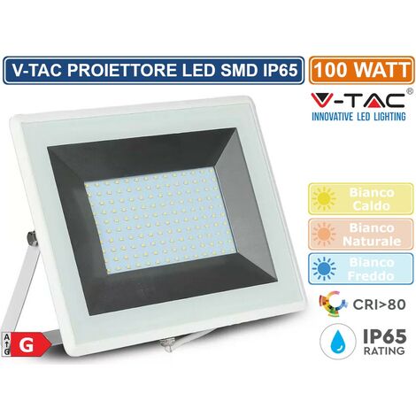 V-TAC VT-40101 FARETTO LED SMD 100W ULTRASOTTILE DA ESTERNO COLORE BIANCO - SKU 5967 / 5968 / 5969 - Colore Luce: Bianco Naturale