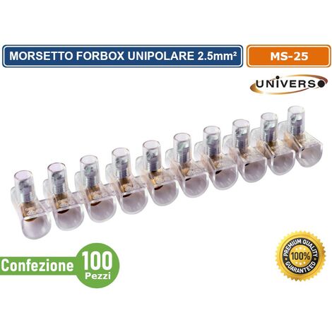 CONFEZIONE 100 PEZZI MORSETTO FORBOX A CAPPUCCIO UNIPOLARE TRASPERENTE PER CAVI CON SEZIONE 2.5MM