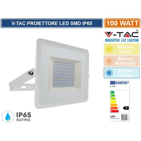 V-TAC VT-40101 FARETTO LED SMD 100W ULTRASOTTILE DA ESTERNO COLORE BIANCO - SKU 215967 / 215968 / 215969 - Colore Luce: Bianco Freddo