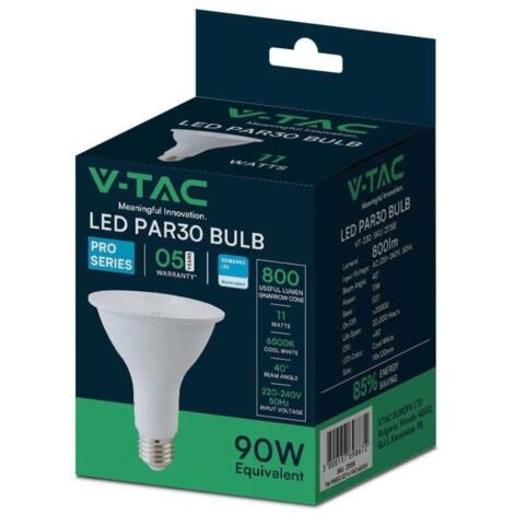 LAMPADINA LED E27 PAR LAMP 11W PAR30 CHIP SAMSUNG SMD V-TAC PRO VT-230 Bianco Freddo (1/5)