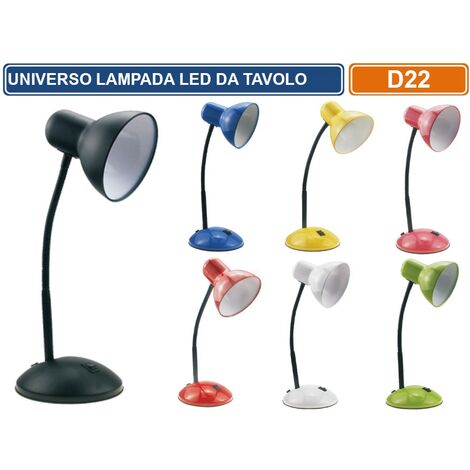 LAMPADA DA TAVOLO CON BRACCIO FLESSIBILE ATTACCO E27 DISPONIBILE CON COLORI ASSORTITI - Colore: Blu