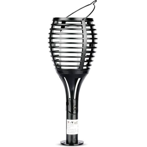 V-TAC VT-719 Lanterna da giardino 0,45W con pannello solare e sensore integrato effetto fiamma a forma torcia luce 2200k - sku 8558