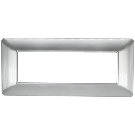 TOT Elettric T3 Placca 506 6 Moduli Silver Argento