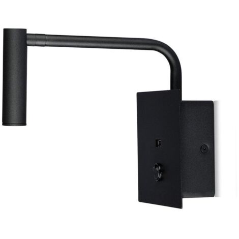 V-TAC PRO VT-2943 LAMPADA DA MURO WALL LIGHT LED CREE 3W COLORE NERO CON USB - SKU 1487