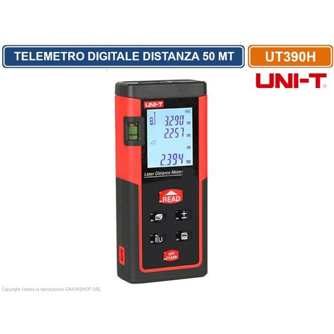 UNI-T TELEMETRO MISURATORE METRO DIGITALE LASER 50MT DISTANZA LIVELLI MISURA DISPLAY LCD UT390H