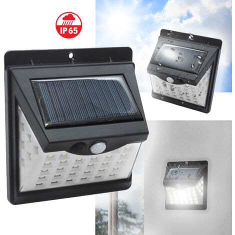 APPLIQUE LAMPADA SMD LED PER ESTERNO IP65 CON PANNELLO SOLARE E SENSORE DI MOVIMENTO 120 LUMEN