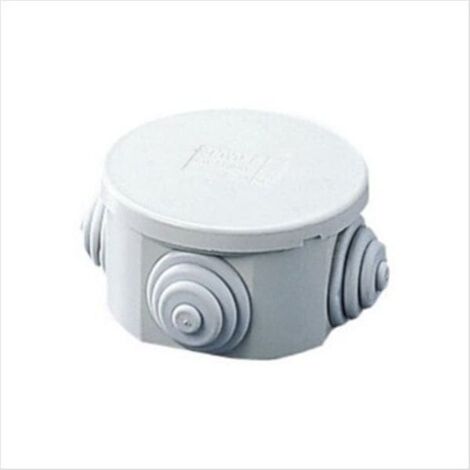 SCATOLA STAGNA DI DERIVAZIONE CON COPERCHIO A PRESSIONE TONDA Ø80X40MM CON 4 PASSACAVI IP44 FAEG - FG13402 (1/2)