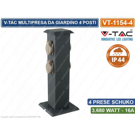 Scatole esterne per spina distributore di energia da giardino colonna di alimentazione elettrica acciaio inossidabile grigio  V-Tac 8821