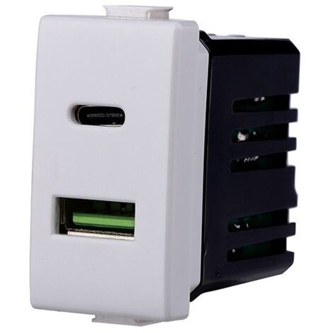 Ettroit Serie Solar Presa Usb 2 in 1 USB + Type C 3.1Amh  Compatibile con Bticino Matix MT3002 (1/3)