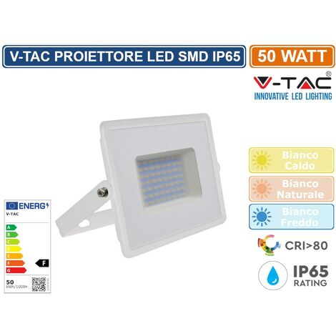 V-TAC VT-4051 E-SERIES FARO LED SMD 50W ULTRA SOTTILE DA ESTERNO COLORE BIANCO - SKU 215961 / 215962 / 215963