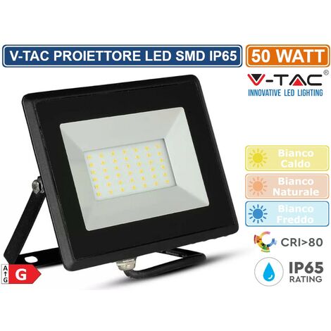 V-TAC VT-4051 Faro LED SMD 50W E-Series Colore Nero IP65 Bianco naturale - 4000K