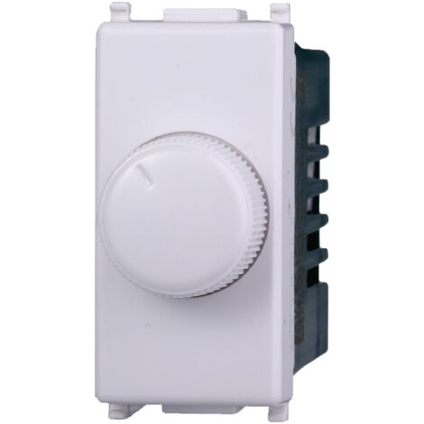 Dimmer regolatore a manopola compatibile Vimar Plana per carichi resistivi 100W-1000W colore bianco Ettroit EV1301