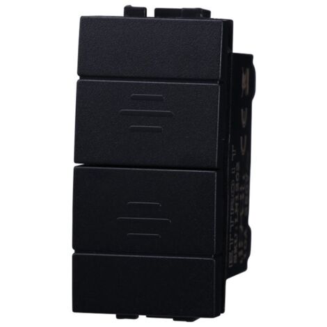 ETTROIT LN1204 Interruttore Doppio Interblocco Saliscendi 10A Colore nero Compatibile Con Bticino Living International (1/2)