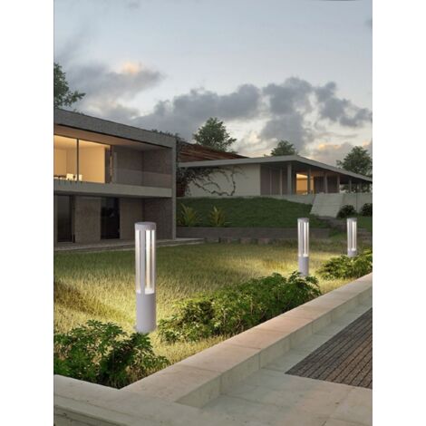 Lampione da giardino led 12w lampada per esterno lampioncino moderno bianco IP65  fredda bianca 6500k