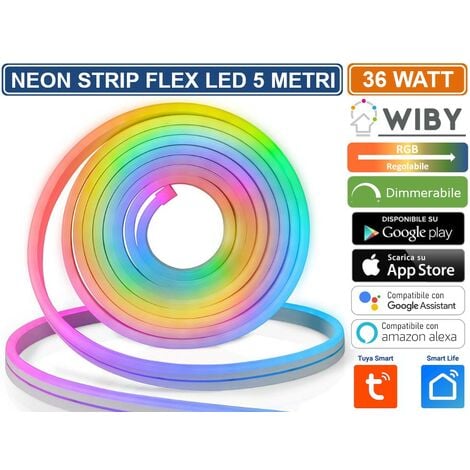 Wiby Striscia Led Neon Flex Multicolore Rgb Intelligente Metri W