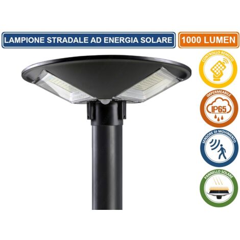 WERISE Lampione Solare Esterno 1000W Con Palo - LED, Sensore Movimento, Telecomando, IP65 Impermeabile - Foto 3