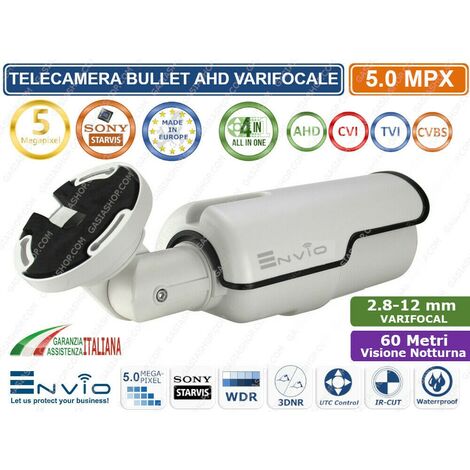 Telecamera Universale 5MPX 4 In 1 AHD Bullet Ottica Varifocale 2,8 - 12 - Foto 2