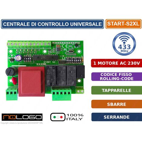 CENTRALINA CENTRALE DI COMANDO UNIVERSALE 1 MOTORE 230VAC PER SERRANDE TAPPARELLE E SBARRE - START-2XL