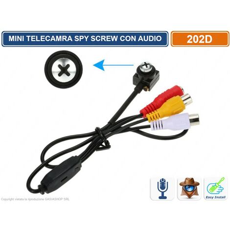 MINI TELECAMERA SPY SCRAW CCD SONY 1/3 650TVL 3.7MM MICROFONO INCORPORATO (1/2)