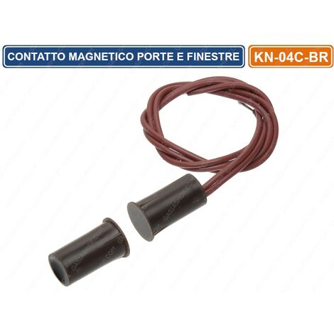 SENSORE MAGNETICO FILARE A SCOMPARSA PER PORTE E FINESTRE ANTIFURTO MARRONE
