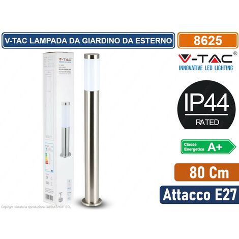 V-TAC VT-838 Portalampada Wall Light da giardino con fissaggio a terra in acciaio inox 1xE27 IP44 - sku 8625