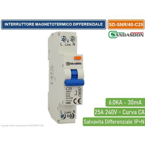 BAIFULAI Interruttore FI/LS B16 1P+N 6kA Tipo A 30mA - Interruttore Differenziale Con Protezione Sovraccarico Guida DIN - 3