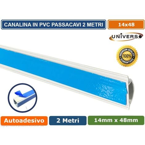 10 Canalina Passacavi PVC Bianca 2 Metri - 10x10 Mm Con Biadesivo - Foto 7