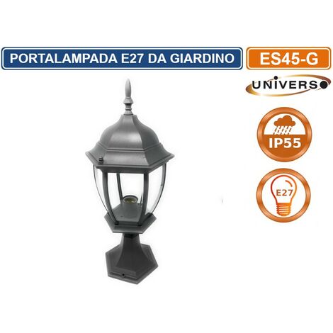 Portalampada Satinato da Parete Esterno IP44 per Lampadine E27