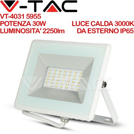 V-TAC VT-4031 Faro LED SMD 30W E-Series Colore Bianco IP65 Bianco caldo - 3000K