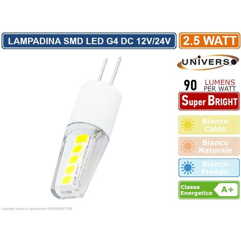 10PZ LAMPADINA LED G4 AC/DC12V-24V 3W LED G4 Luce 20LED 360 Luce Angolo